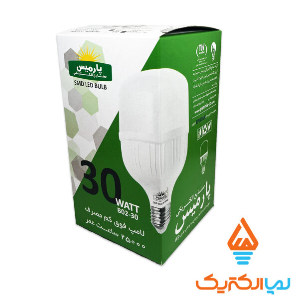 لامپ LED استوانه ای 30 وات مهتابی پارمیس - Image 2