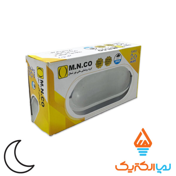 پنل ضدآب بیضی 20 وات مهتابی مانی نور - Image 3