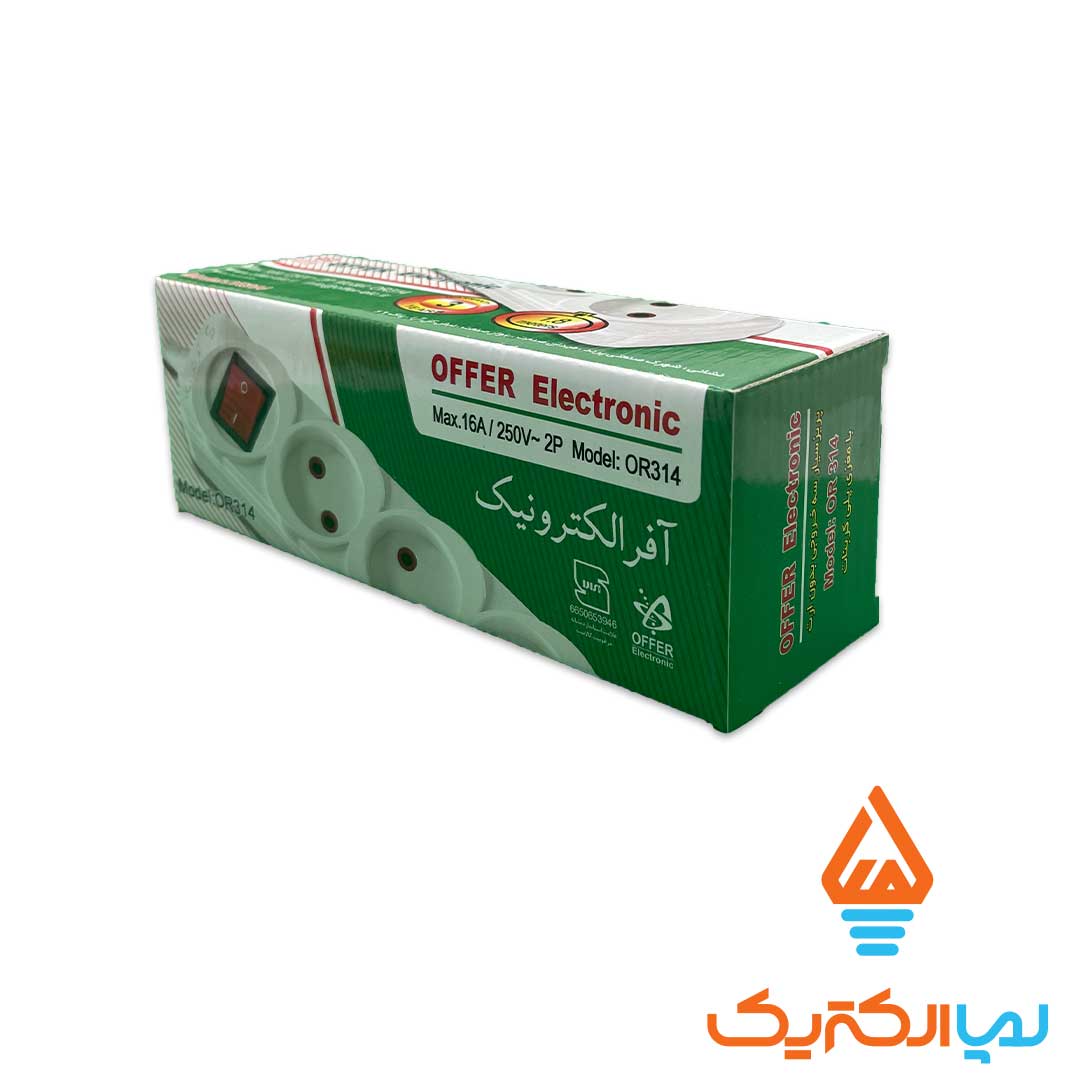 سه خانه متری آفرالکترونیک 1 سه خانه بدون ارت 1.8 متری آفر الکترونیک - Image 2