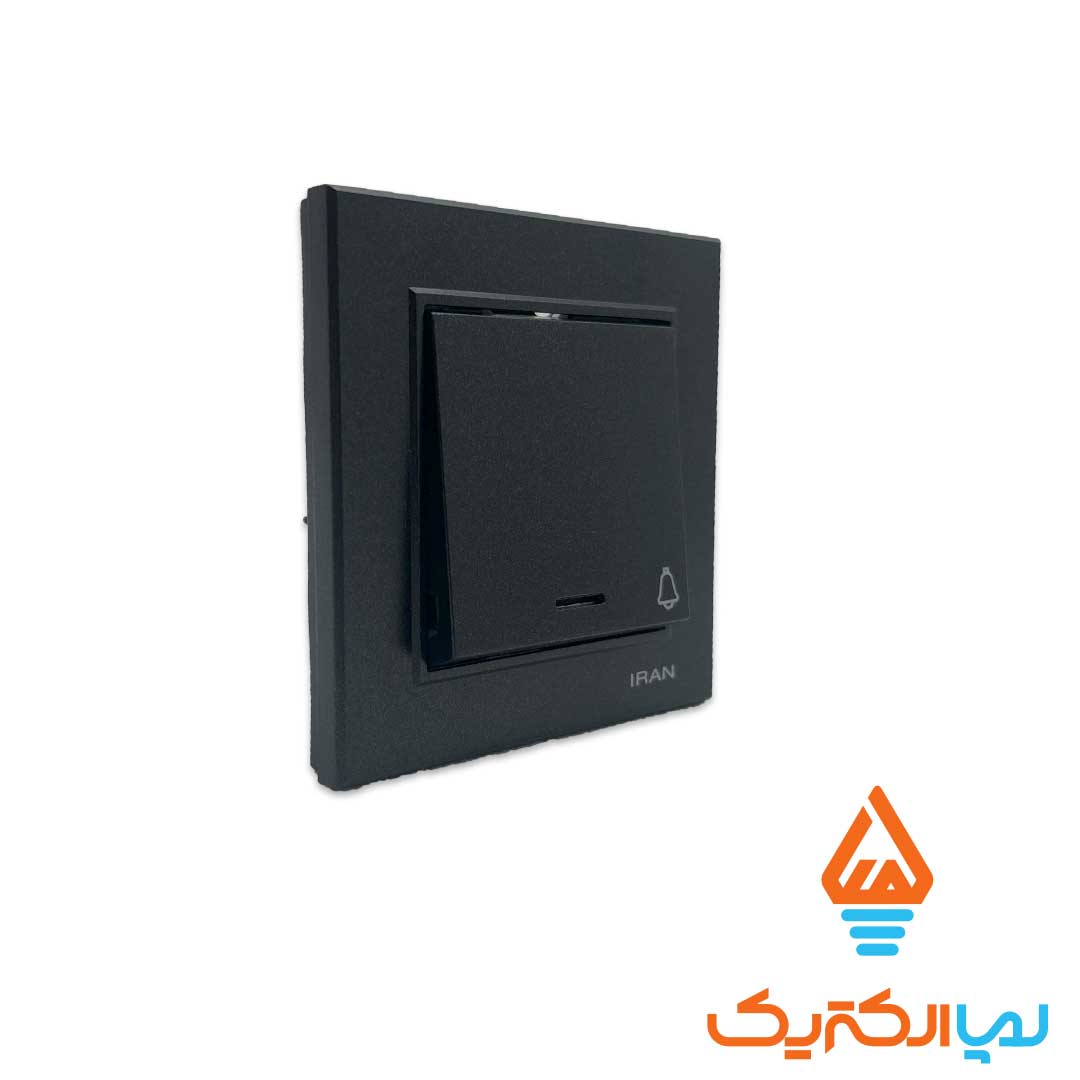 شاسی برلیان مشکی مات ایران 2 کلید و پریز برلیان ایران الکتریک - شاسی زنگ - Image 3