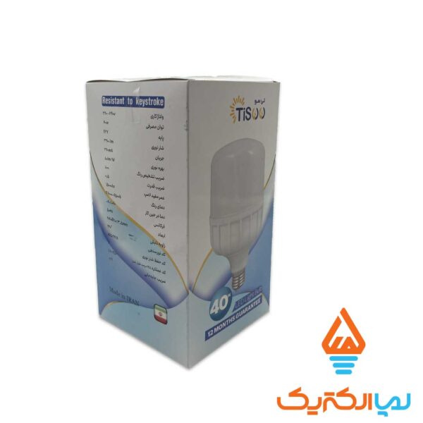 لامپ LED استوانه 40 وات مهتابی تیسو - Image 2