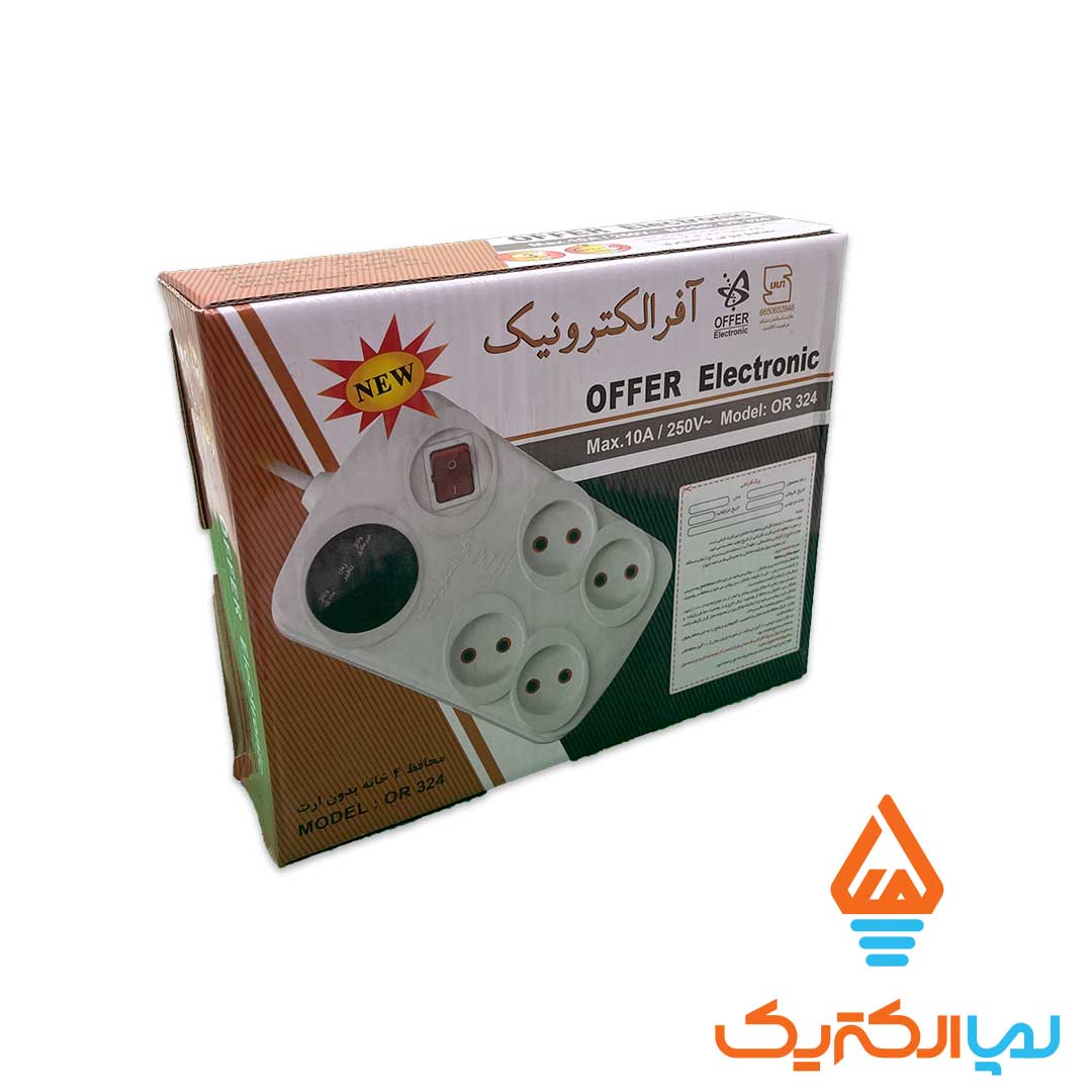 محافظ چهار خانه صوتی تصویری متری آفرالکترونیک 1 محافظ صوتی تصویری 4 خانه بدون ارت آنالوگ 5 متری آفر الکترونیک - Image 2