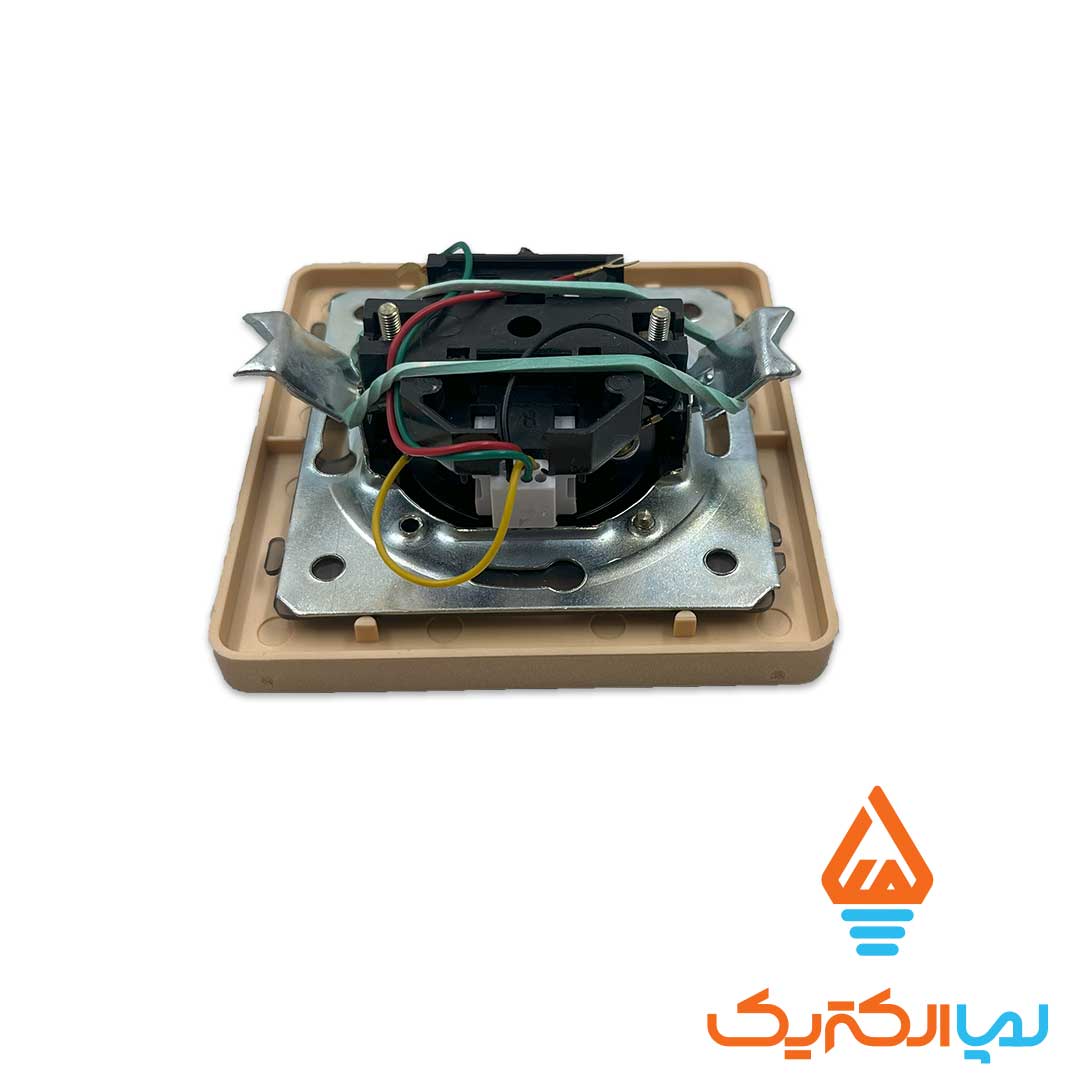 پریز تلفن ویترا مشکی طلایی جهان الکتریک 3 کلید و پریز ویترا جهان الکتریک - پریز تلفن - Image 2