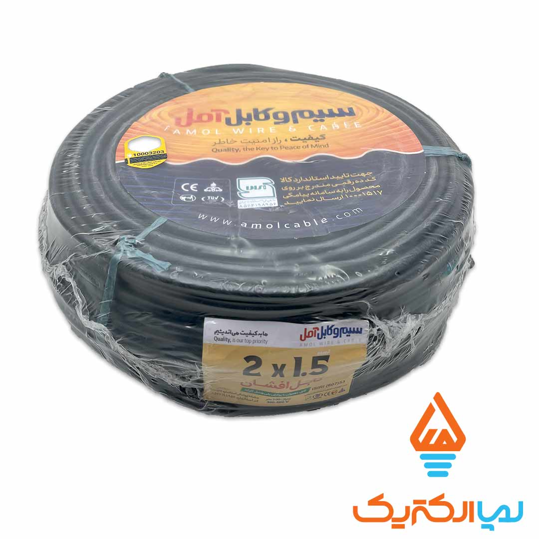 کابل افشان 2 در 2 کابل افشان 2 در 1.5 سوکا (سیم و کابل آمل) - Image 2