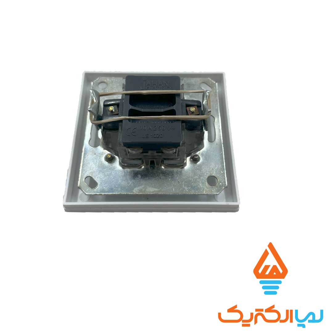 کلید دوپل کارن سفید جهان الکتریک 3 کلید و پریز کارن سفید جهان الکتریک - کلید تک پل - Image 3