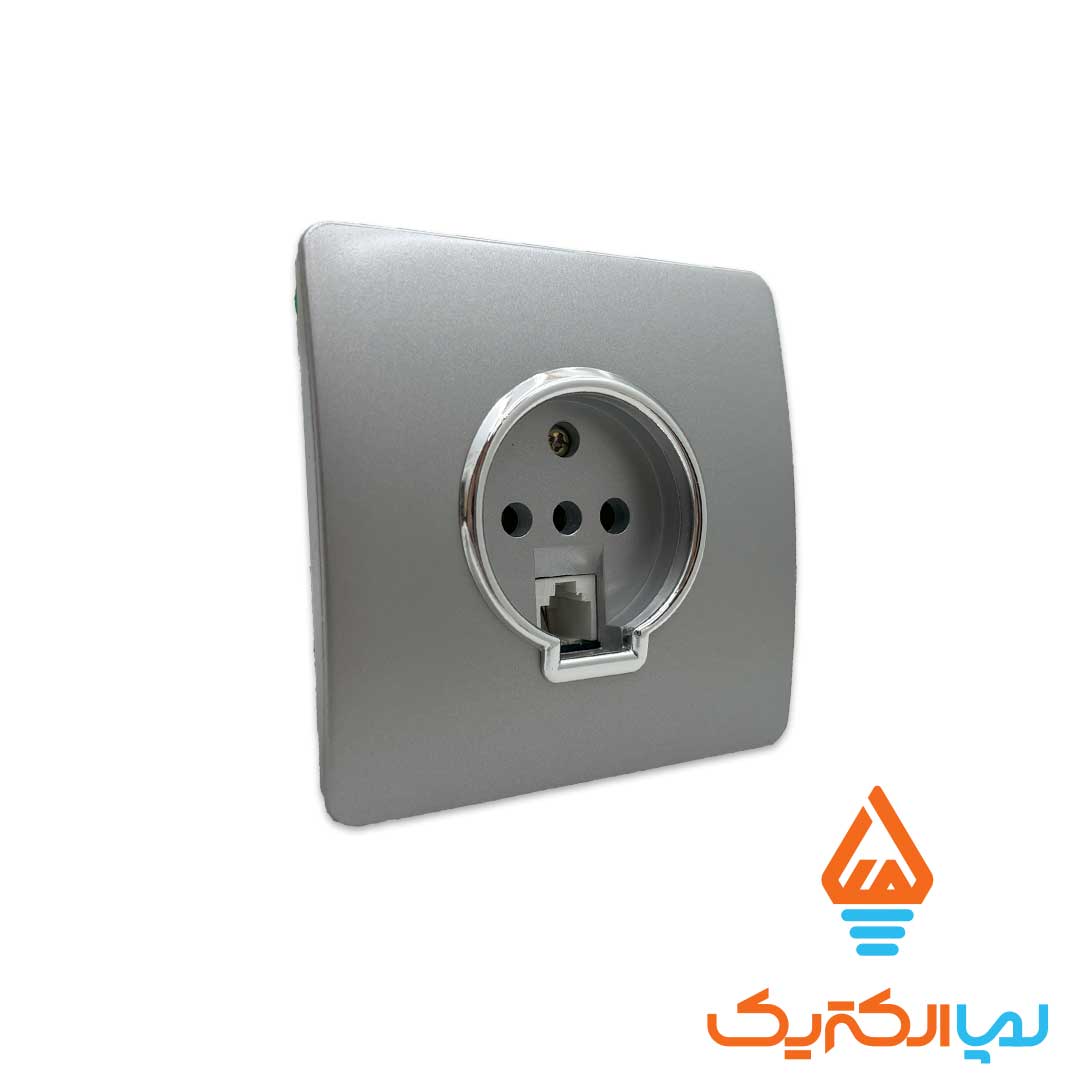 تلفن نقره ای اسیا 2 پریز تلفن کریستال آسیا الکتریک - Image 4