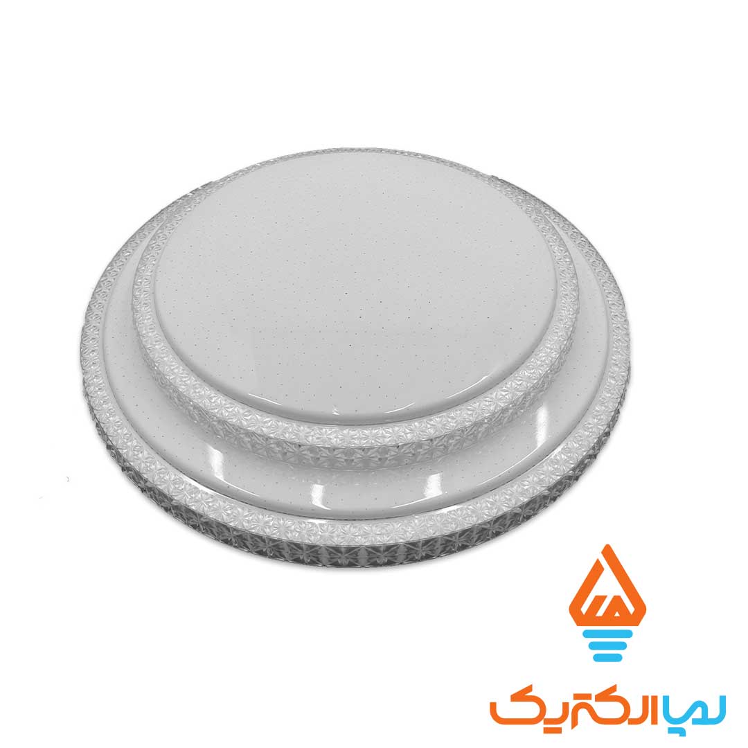 سقفی 100 وات کریستال الما 2 چراغ سقفی سه حالته 100 وات ریموت دار آلما (801) - Image 3