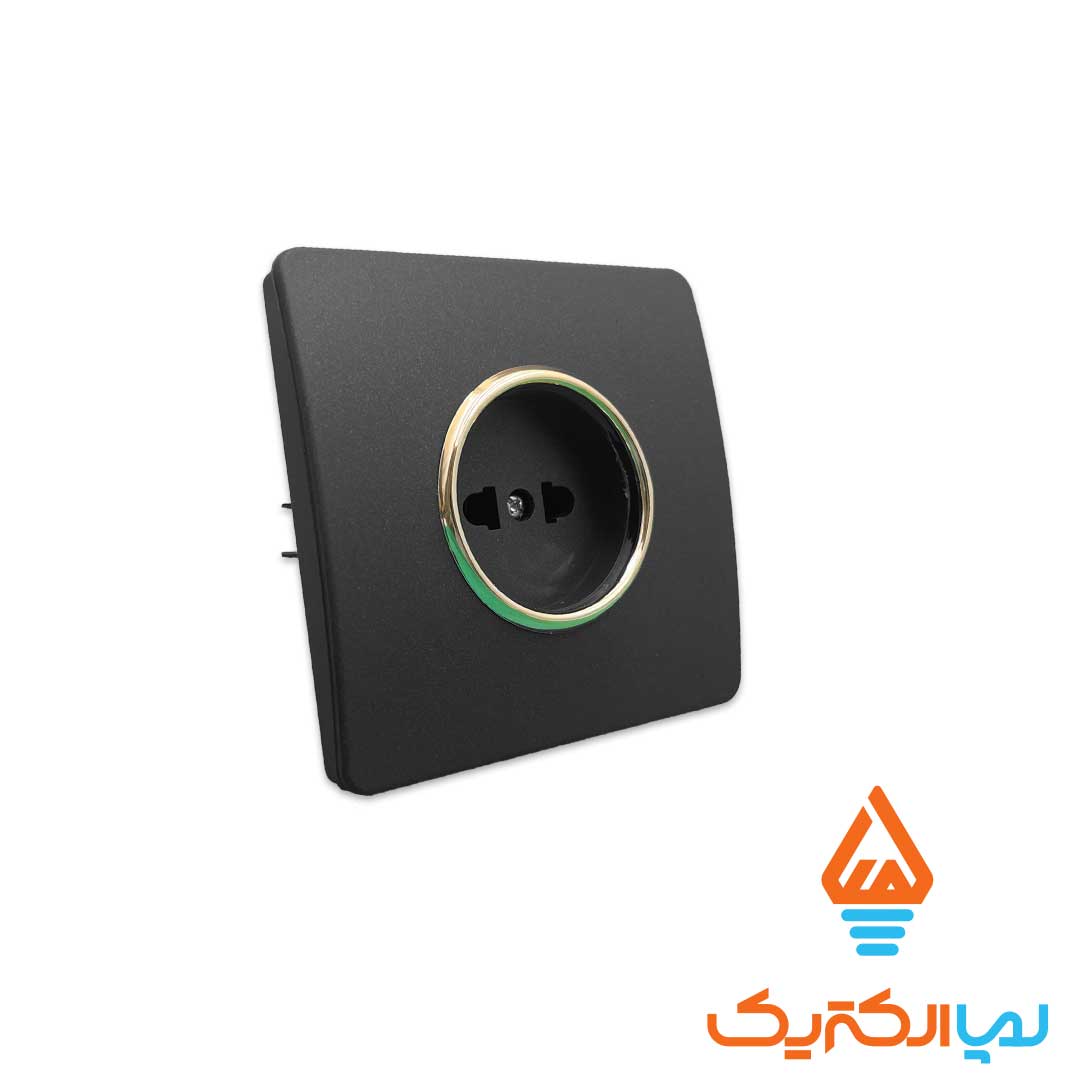 پریز ساده کریستال مشکی طلایی آسیا الکتریک 2 1 پریز ساده کریستال آسیا الکتریک - Image 3