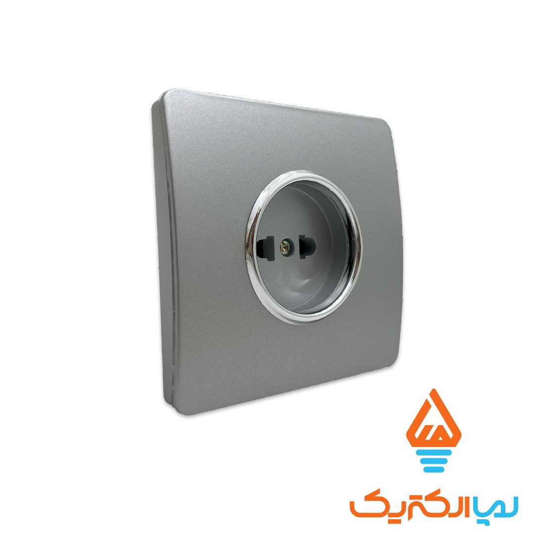 پریز نقره ای اسیا 2 پریز ساده کریستال آسیا الکتریک - Image 4