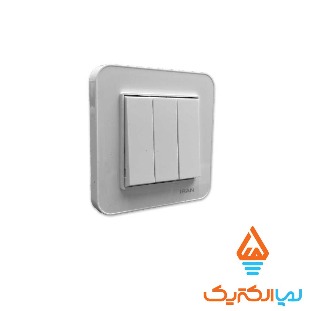 کلید سه پل ارس سفید ایران 2 کلید و پریز مدل ارس ایران الکتریک - کلید سه پل - Image 3