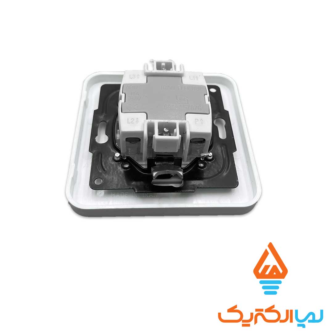 کلید سه پل ارس سفید ایران 3 کلید و پریز مدل ارس ایران الکتریک - کلید سه پل - Image 2