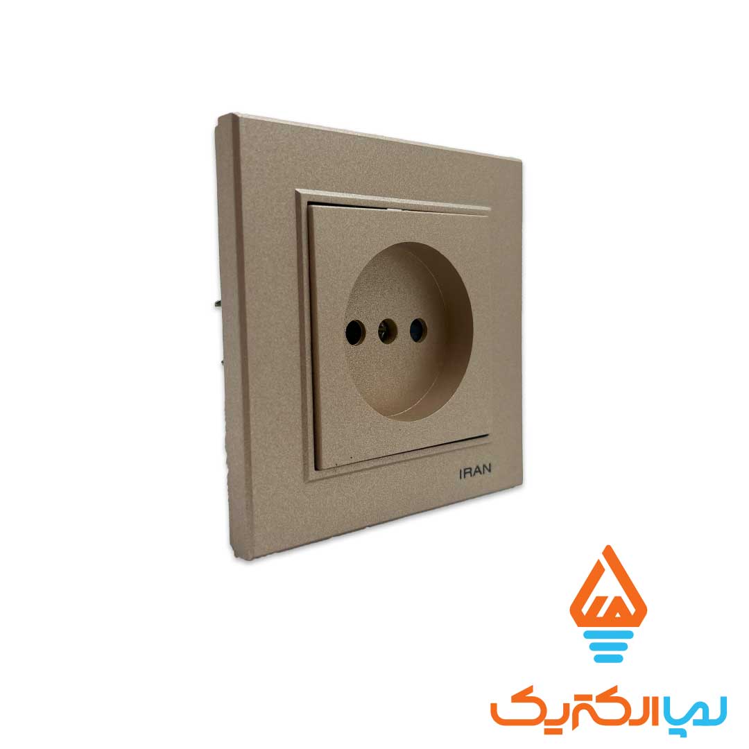 پریز ساده برلیان بژ ایران 2 کلید و پریز برلیان ایران الکتریک - پریز ساده - Image 3