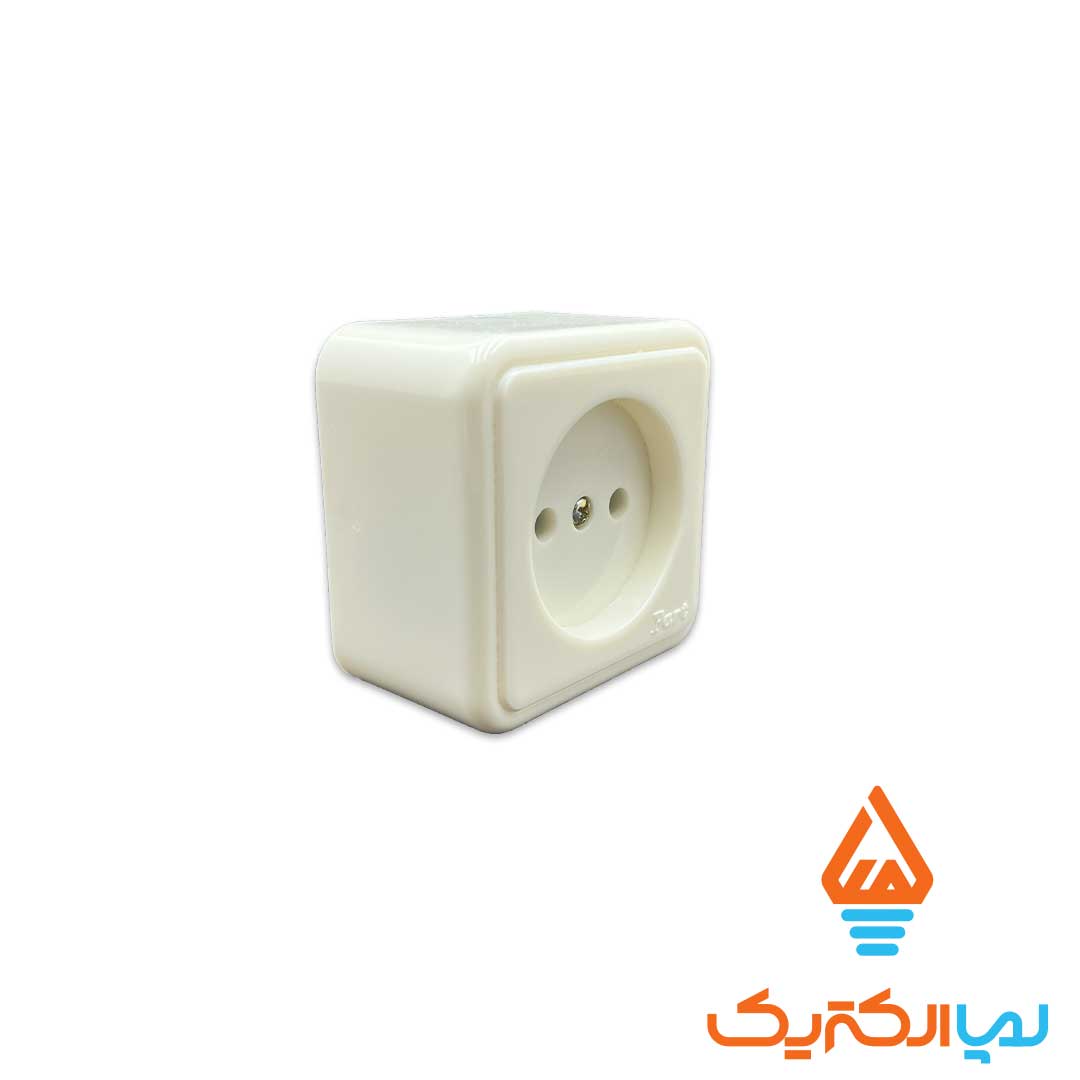 پریز روکار سرامیکی پارت 2 پریز برق روکار ارت دار پشت چینی پارت الکتریک - Image 2
