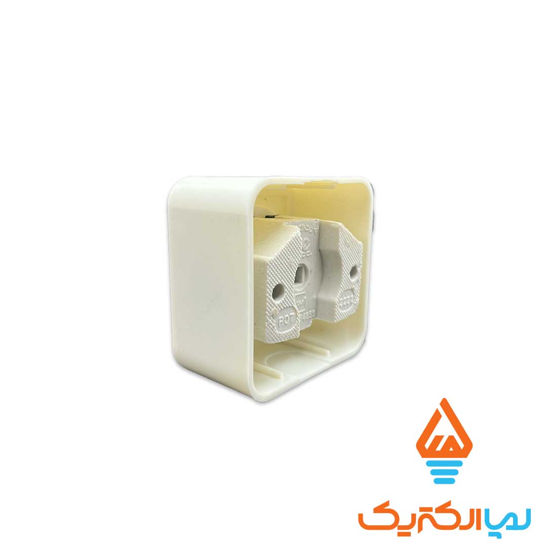 پریز روکار سرامیکی پارت 4 پریز برق روکار ارت دار پشت چینی پارت الکتریک - Image 4