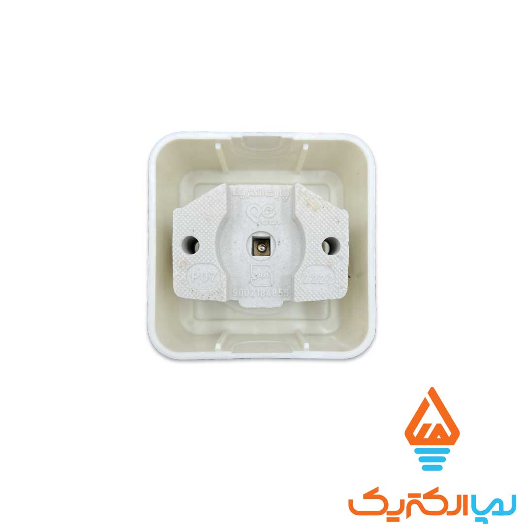 پریز روکار سرامیکی پارت 5 پریز برق روکار ارت دار پشت چینی پارت الکتریک - Image 5