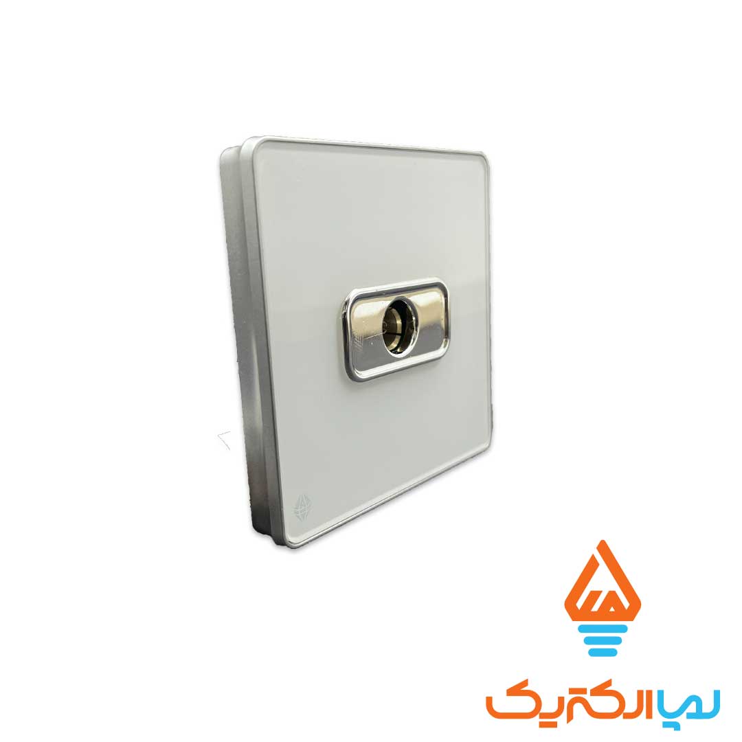 آنتن یاقوت سفید نقره ای آُسیا 2 کلید و پریز یاقوت آسیا الکتریک - پریز آنتن - Image 2