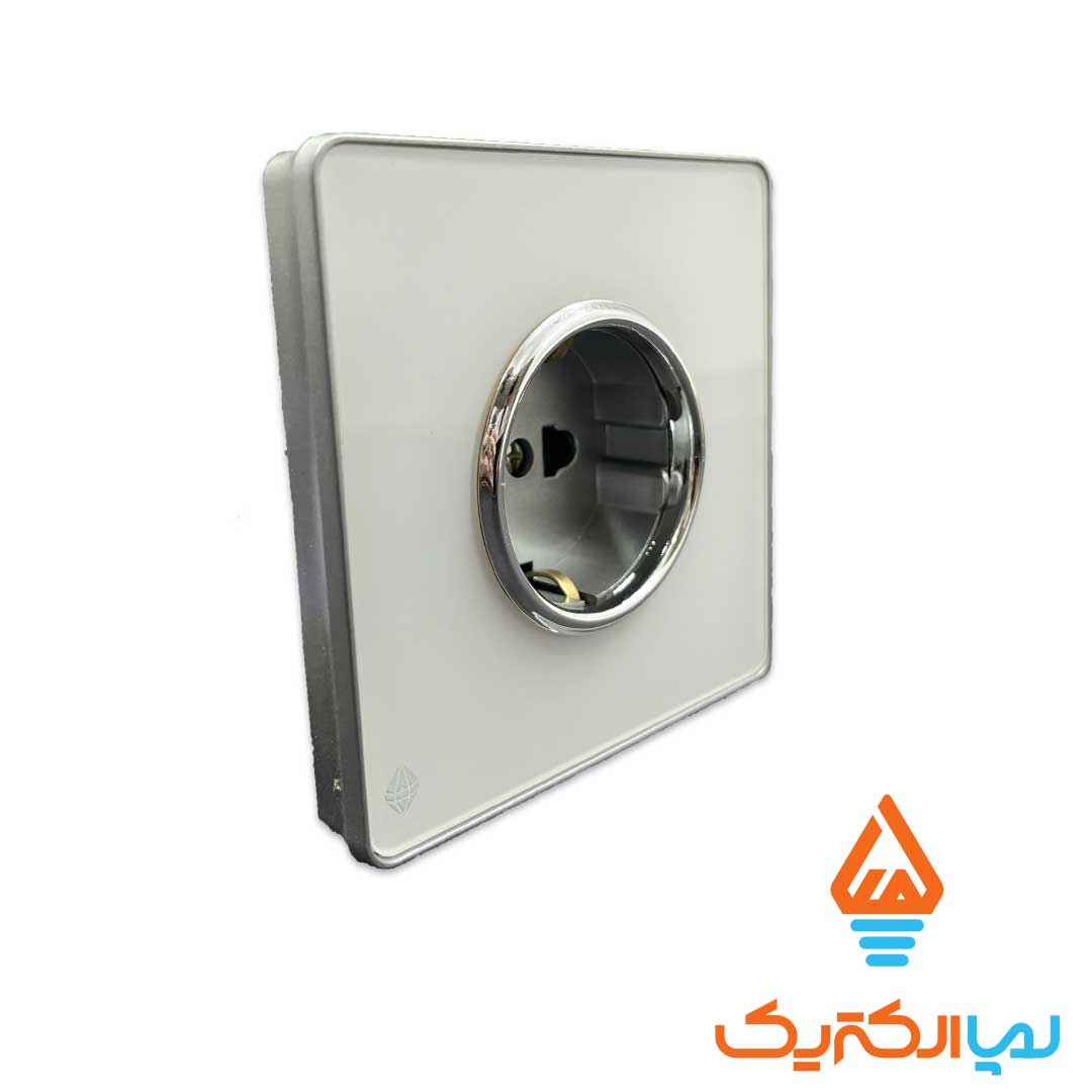 ارت یاقوت سفید نقره ای آُسیا 2 کلید و پریز یاقوت آسیا الکتریک - پریز ارت - Image 2
