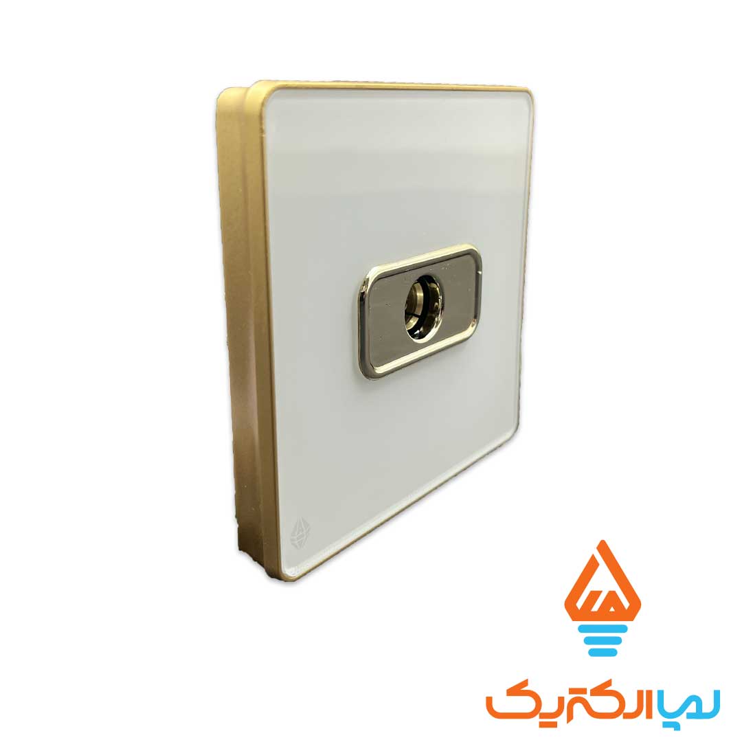 انتن یاقوت سفید طلایی آُسیا 2 کلید و پریز یاقوت آسیا الکتریک - پریز آنتن - Image 3
