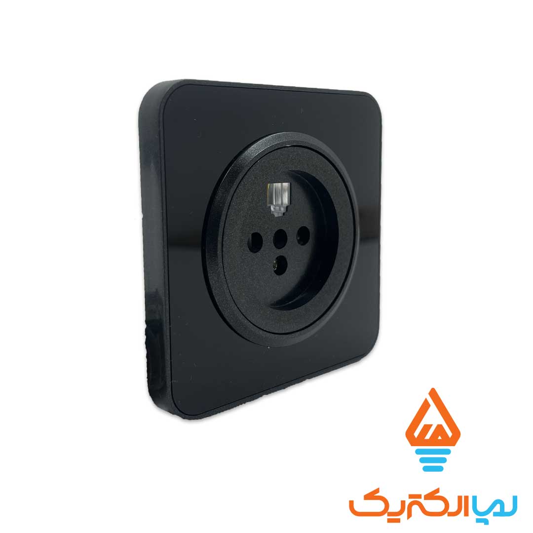 تلفن مشکی اسپیناس 1 پریز تلفن اسپیناس ایران الکتریک - Image 2