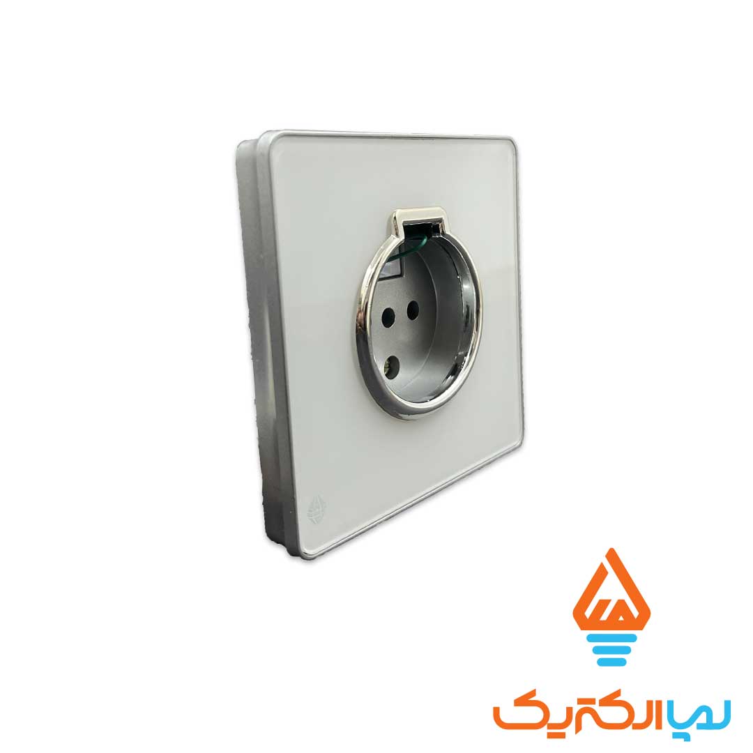 تلفن یاقوت سفید نقره ای آُسیا 2 کلید و پریز یاقوت آسیا الکتریک - پریز تلفن - Image 2