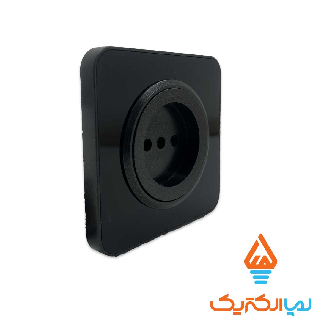 پریز مشکی اسپیناس 1 پریز ساده اسپیناس ایران الکتریک - Image 2