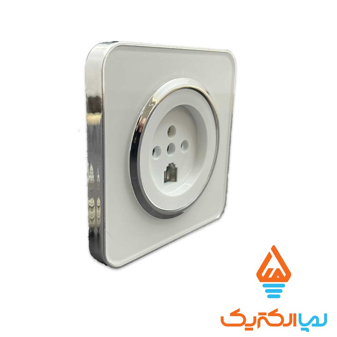 اسپیناس سفید نقره ای ایران الکتریک اتلفن 1 پریز تلفن اسپیناس ایران الکتریک - Image 5