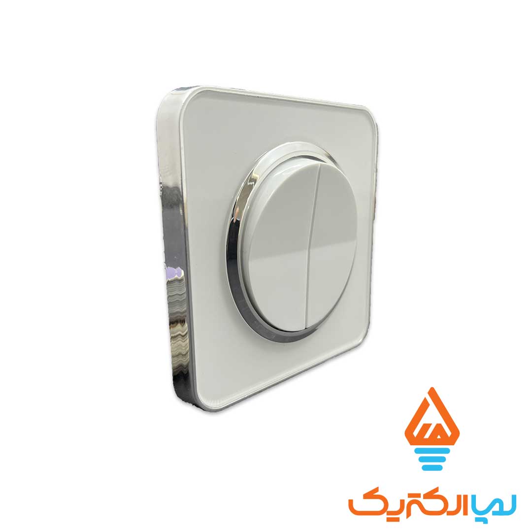 اسپیناس سفید نقره ای ایران الکتریک دو پل 1 کلید دو پل اسپیناس ایران الکتریک - Image 5