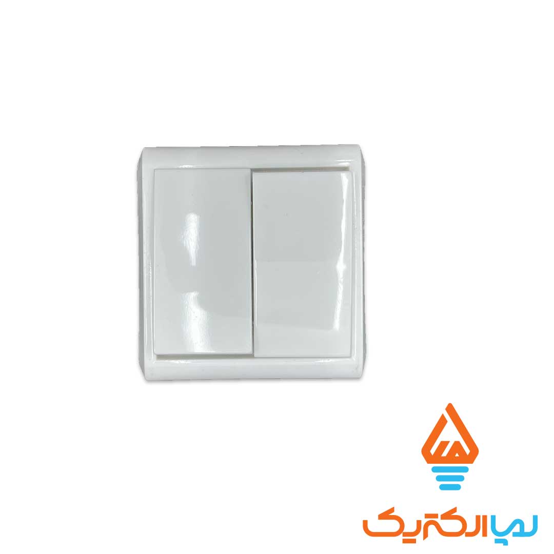 دو پل روکار الیزه ایران 2 کلید دوپل روکار الیزه ایران الکتریک رنگ سفید - Image 2
