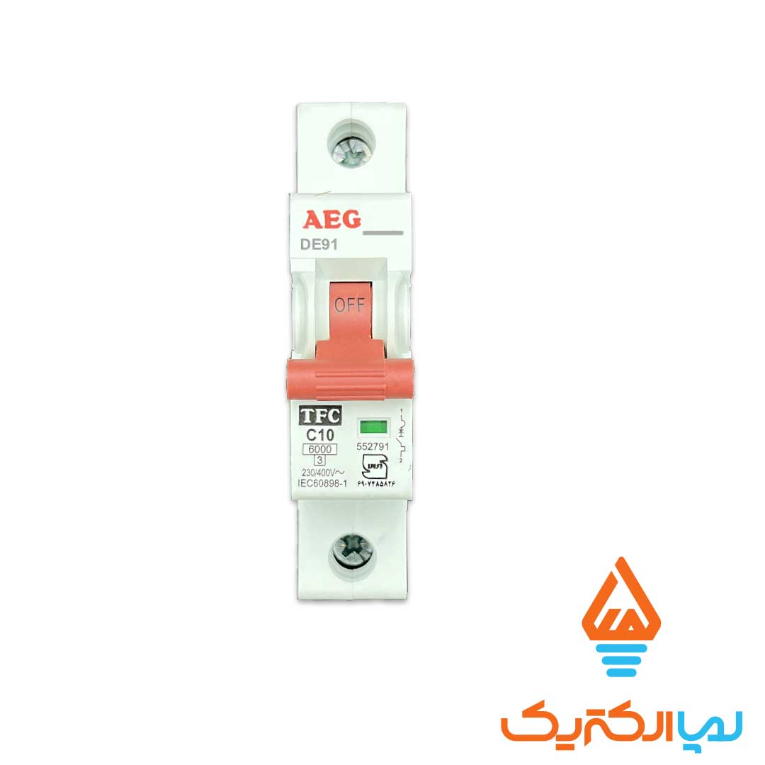 فیوز 10 AEG 2 فیوز مینیاتوری کلاس C تک پل 10 آمپر AEG - Image 2