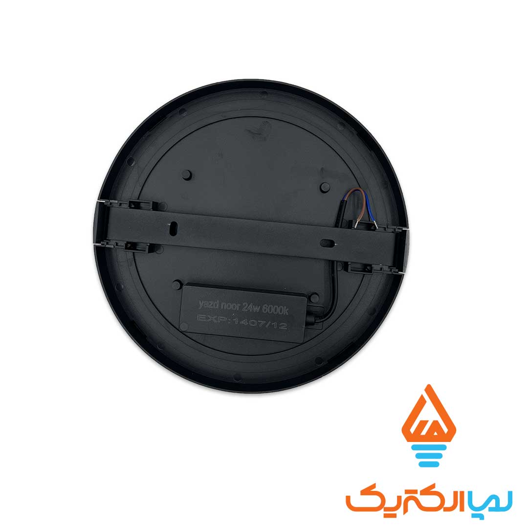 چراغ دیواری ضد آب دایره 24 وات یزد نور 2 چراغ دیواری ضد آب گرد مشکی 24 وات یزد نور - Image 2