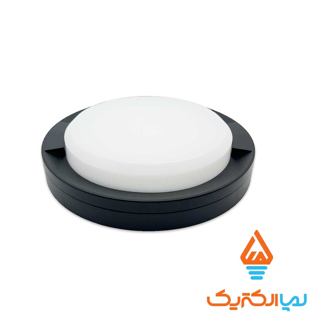 چراغ دیواری ضد آب دایره 24 وات یزد نور 3 چراغ دیواری ضد آب گرد مشکی 24 وات یزد نور - Image 4