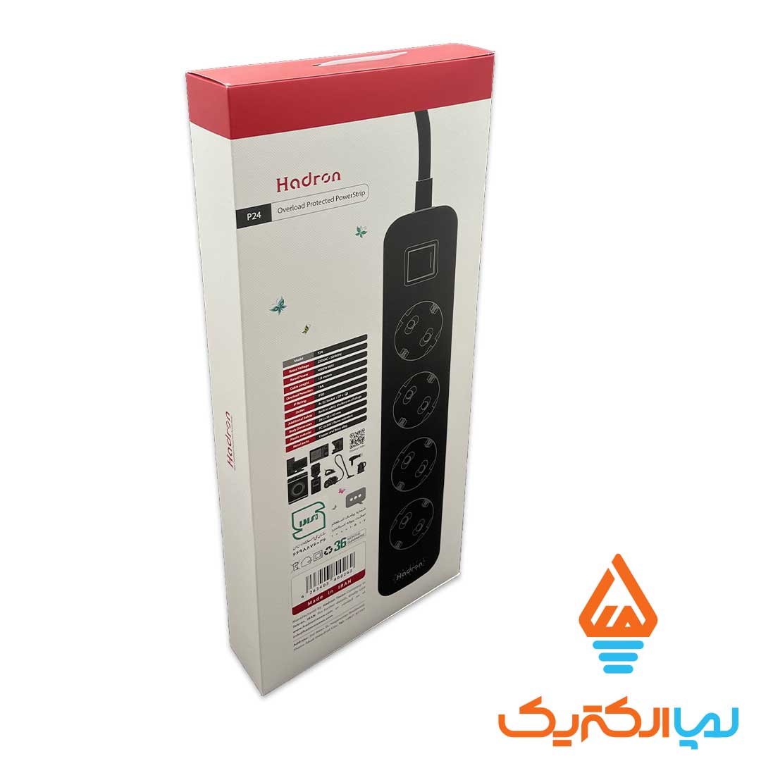 چند راهی برق مدل p24 مشکی هادرون 4 چند راهی برق هادرون مدل P24 - Image 7